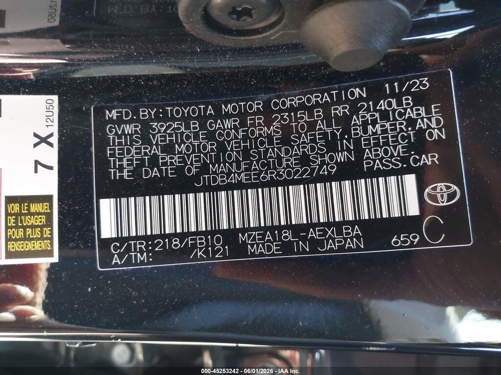 JTDB4MEE6R3022749 2024 TOYOTA COROLLA photo no. 9