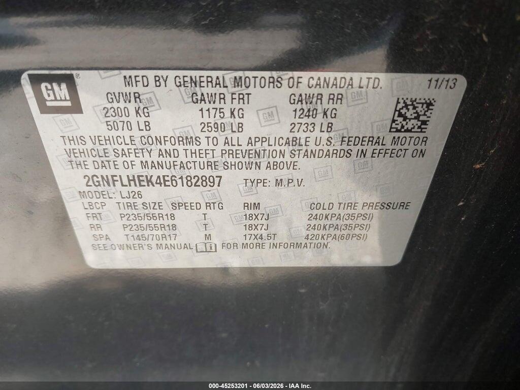 2GNFLHEK4E6182897 2014 CHEVROLET EQUINOX photo no. 9