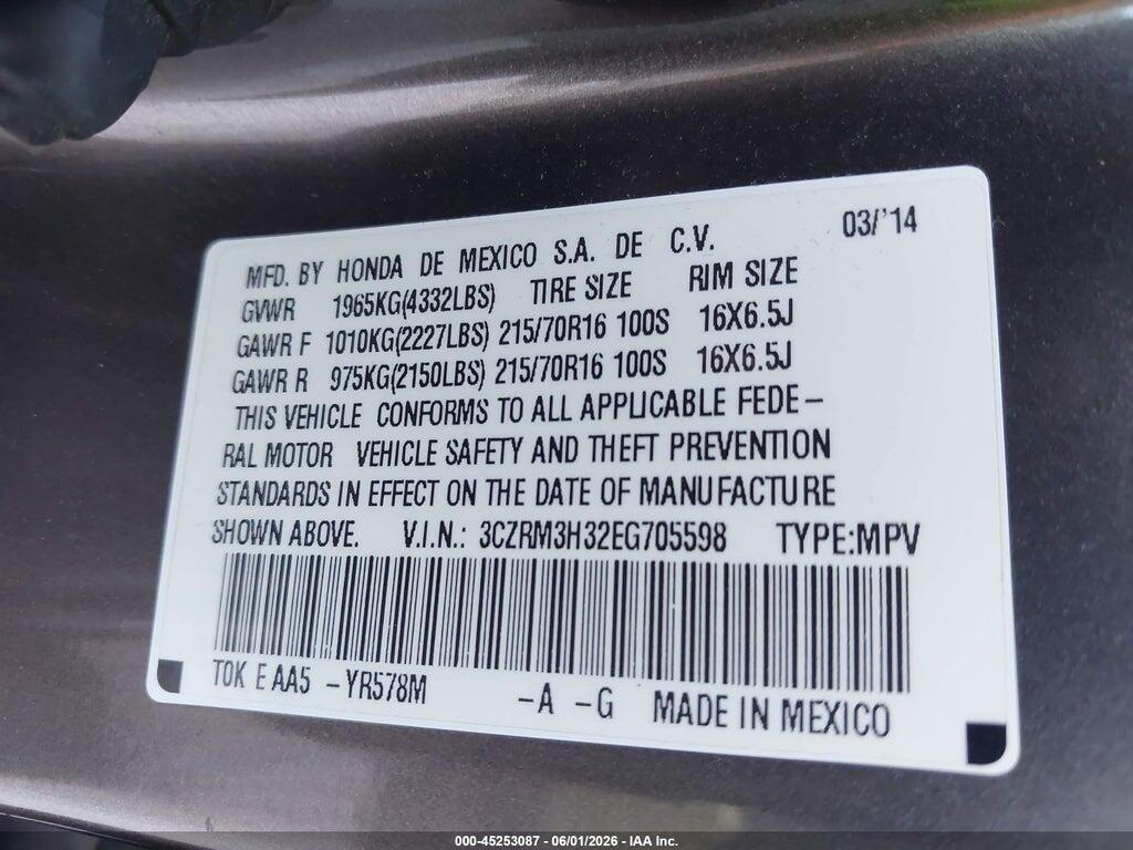 3CZRM3H32EG705598 2014 HONDA CR-V photo no. 9