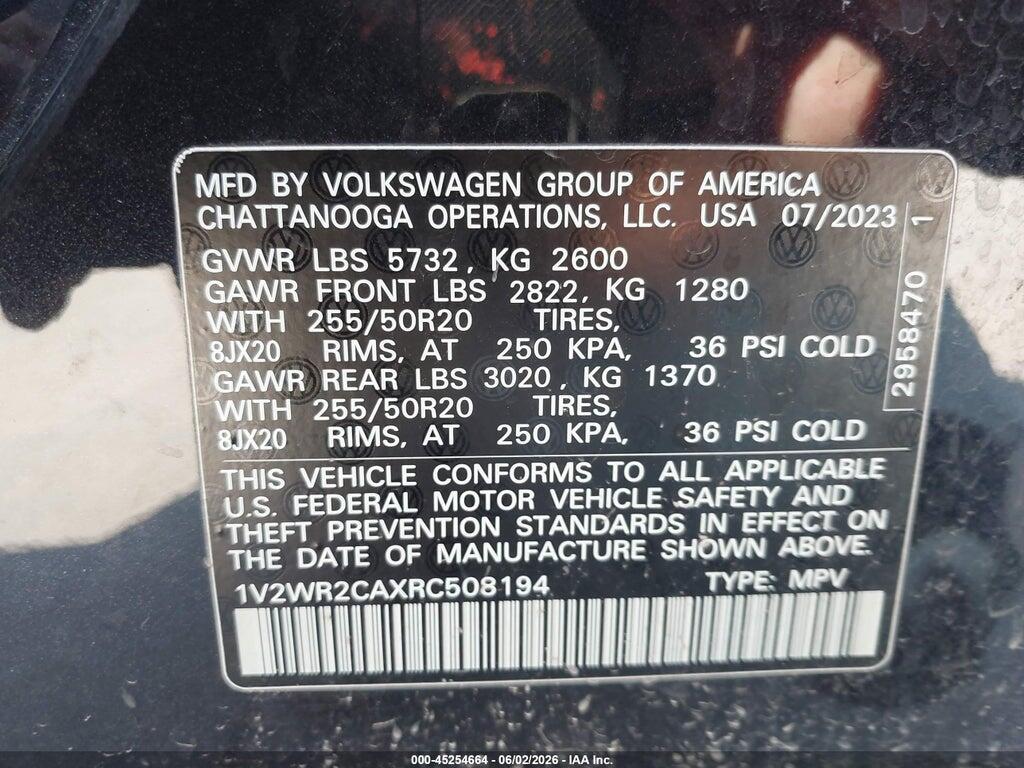 1V2WR2CAXRC508194 2024 VOLKSWAGEN ATLAS photo no. 9