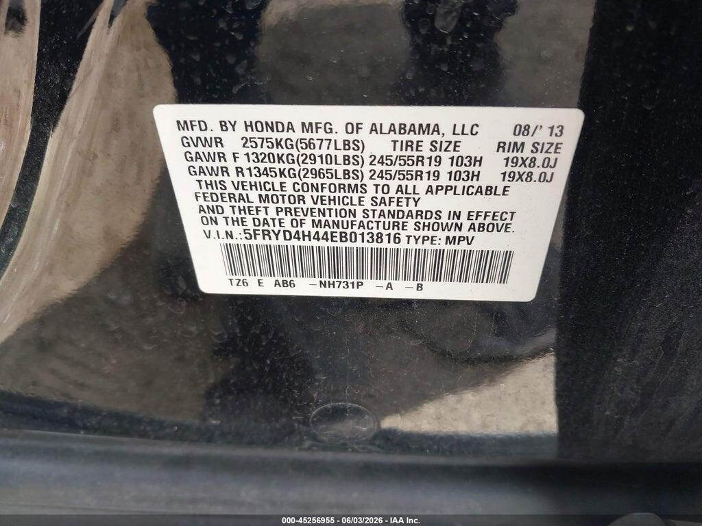 5FRYD4H44EB013816 2014 ACURA MDX photo no. 9