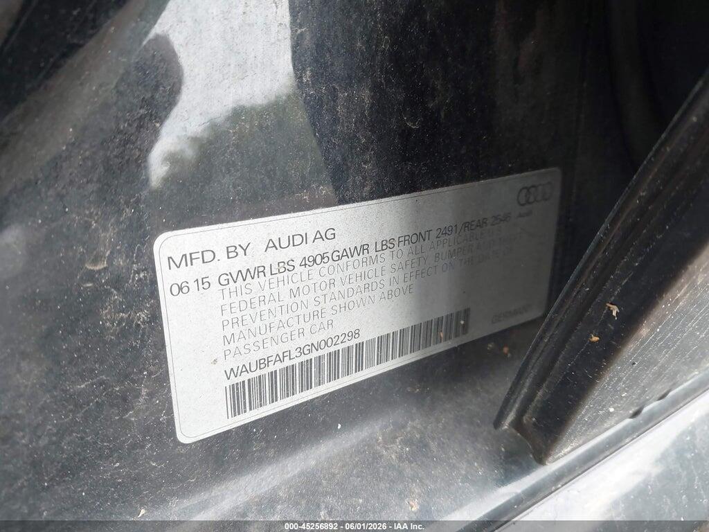 WAUBFAFL3GN002298 2016 AUDI A4 photo no. 9
