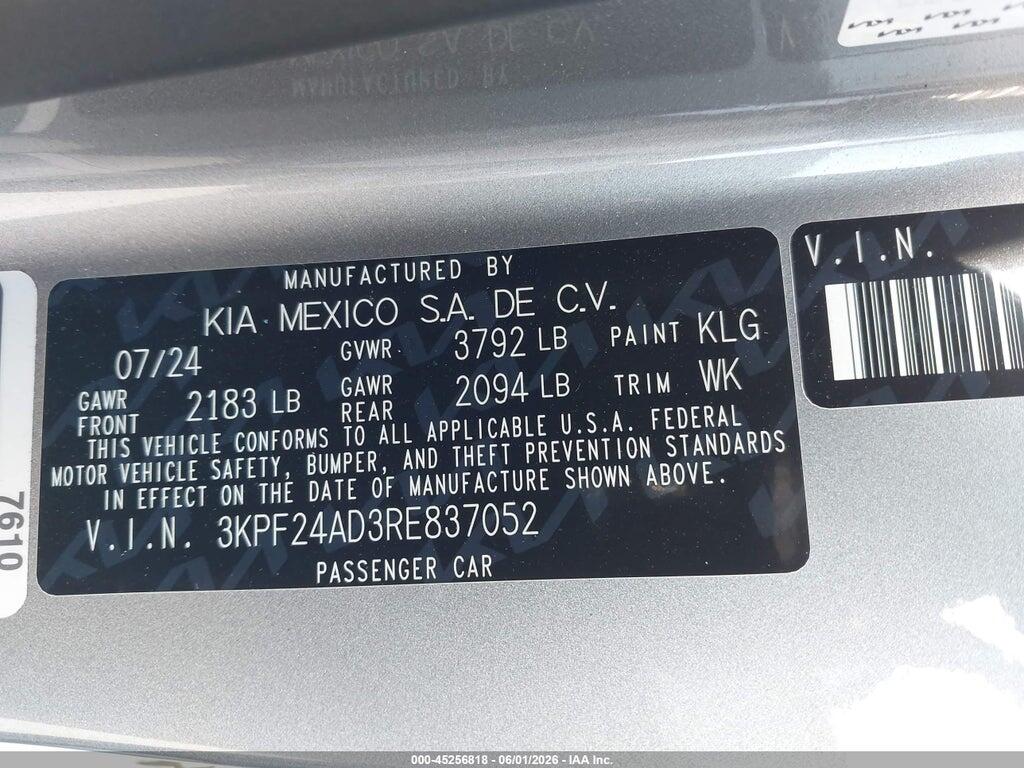 3KPF24AD3RE837052 2024 KIA FORTE photo no. 9