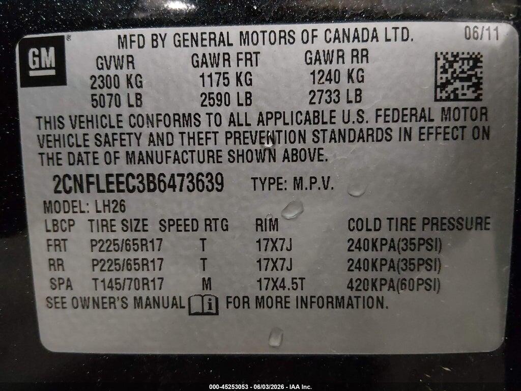 2CNFLEEC3B6473639 2011 CHEVROLET EQUINOX photo no. 9