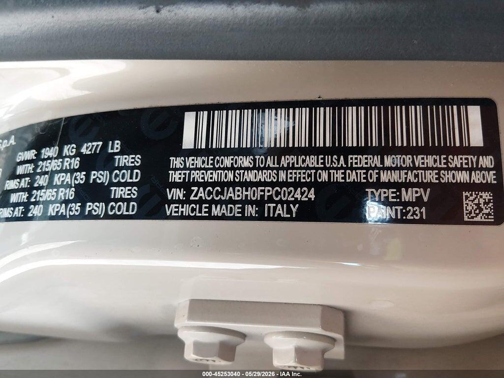 ZACCJABH0FPC02424 2015 JEEP RENEGADE photo no. 9
