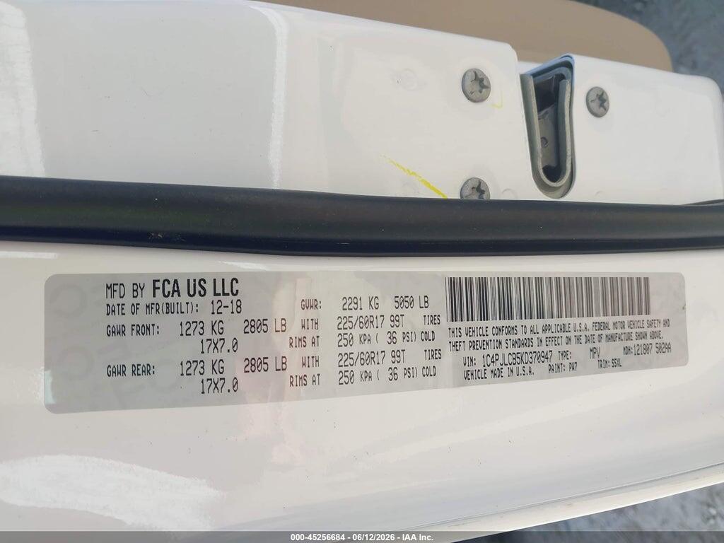 1C4PJLCB5KD370947 2019 JEEP CHEROKEE photo no. 9