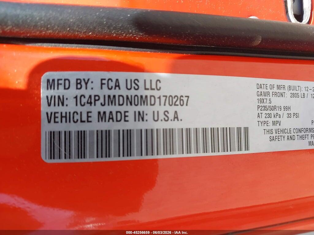 1C4PJMDN0MD170267 2021 JEEP CHEROKEE photo no. 9