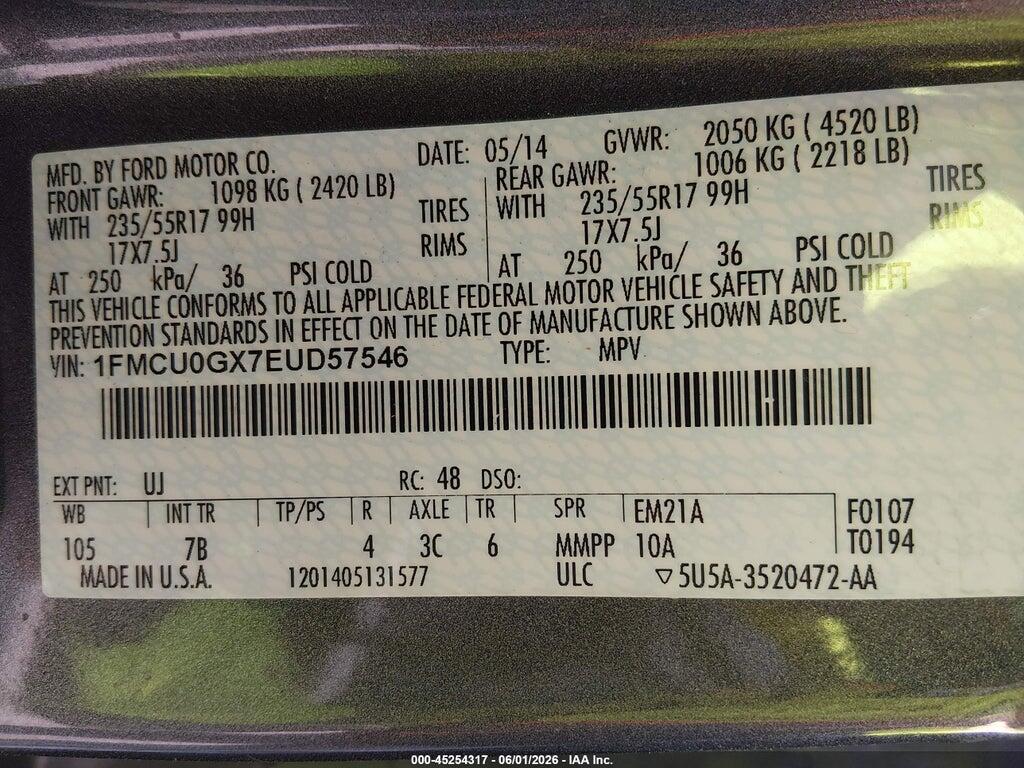 1FMCU0GX7EUD57546 2014 FORD ESCAPE photo no. 9