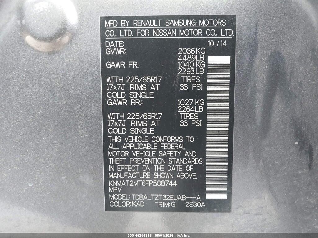KNMAT2MT6FP508744 2015 NISSAN ROGUE photo no. 9