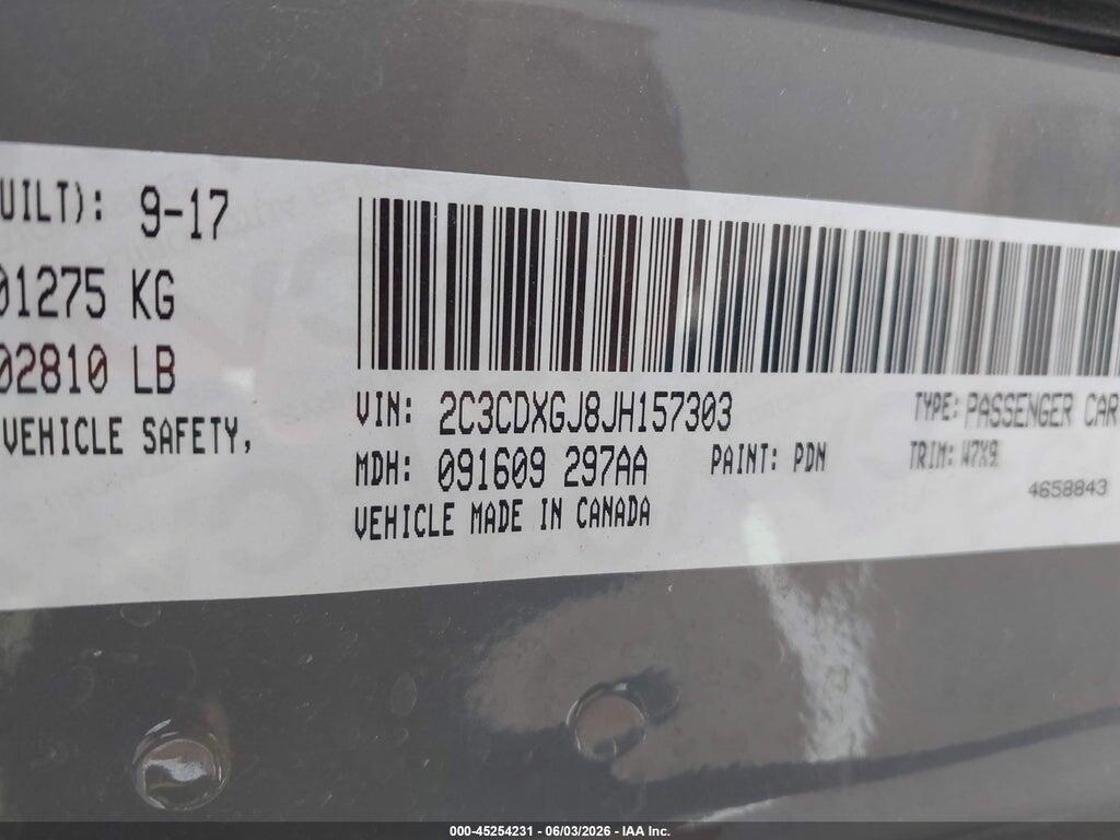 2C3CDXGJ8JH157303 2018 DODGE CHARGER photo no. 9