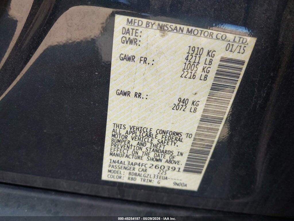 1N4AL3AP4FC260391 2015 NISSAN ALTIMA photo no. 9