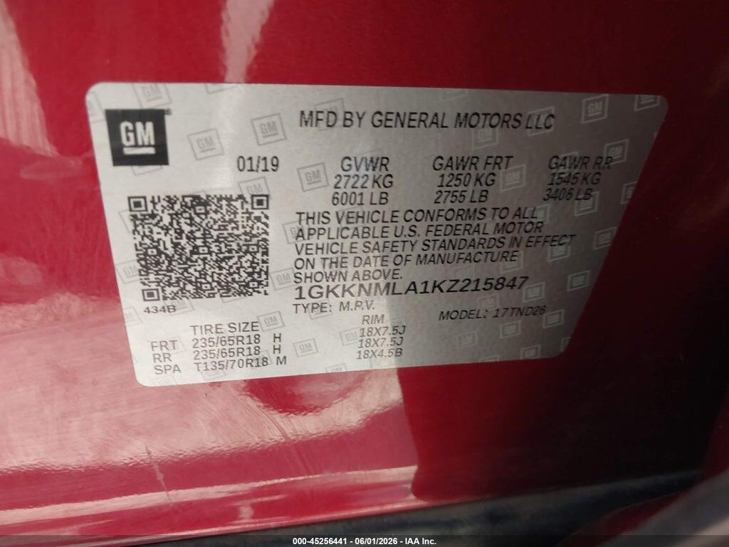 1GKKNMLA1KZ215847 2019 GMC ACADIA photo no. 9