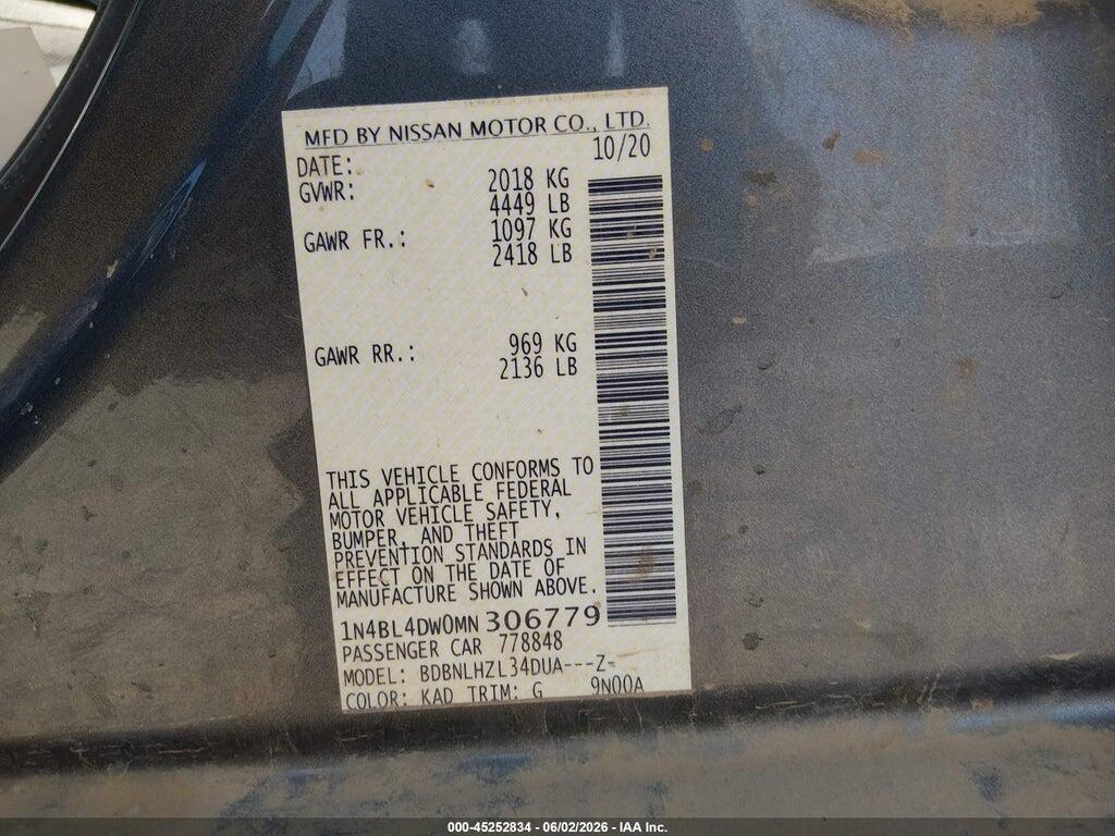 1N4BL4DW0MN306779 2021 NISSAN ALTIMA photo no. 9