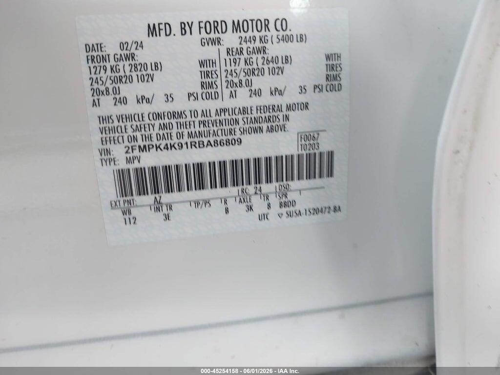 2FMPK4K91RBA86809 2024 FORD EDGE photo no. 9