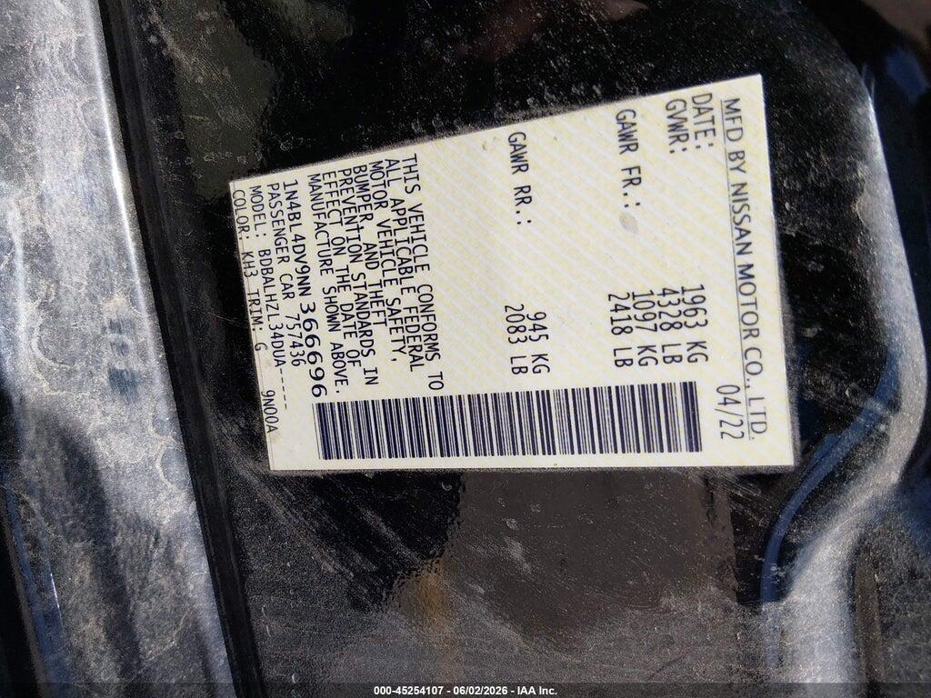 1N4BL4DV9NN366696 2022 NISSAN ALTIMA photo no. 9