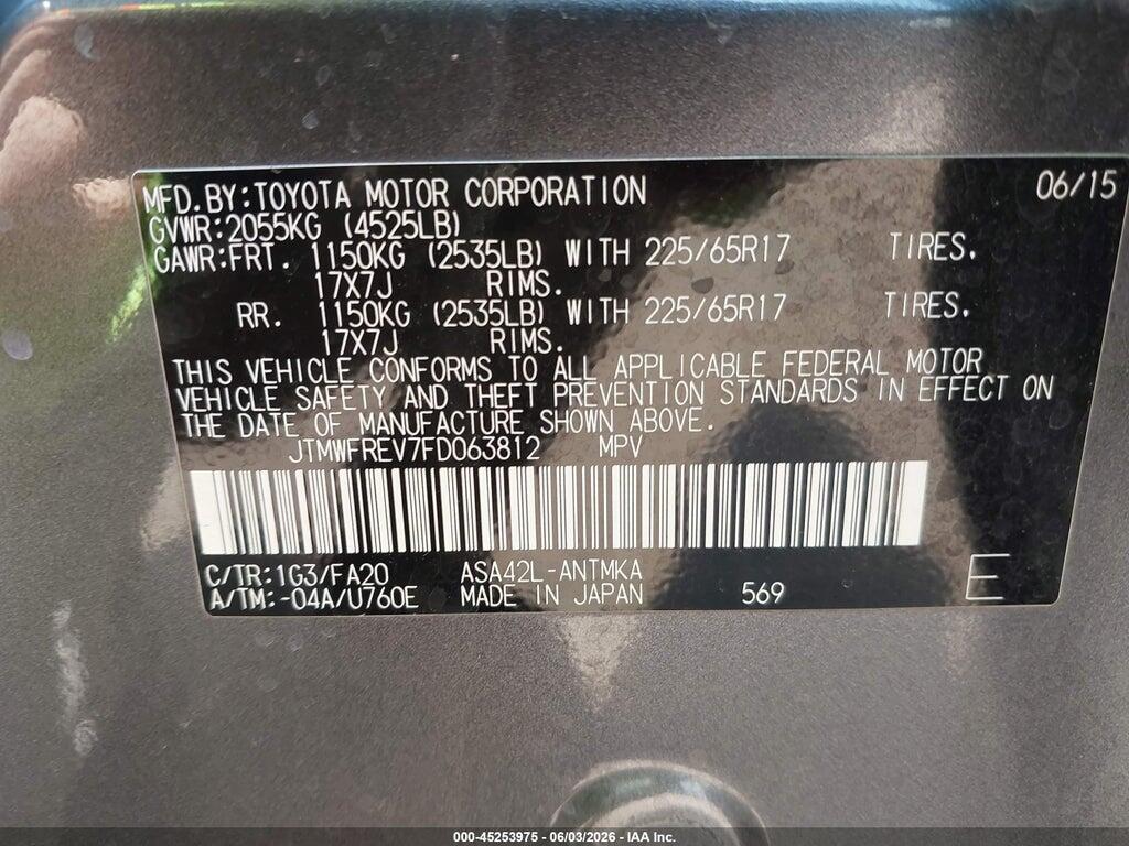 JTMWFREV7FD063812 2015 TOYOTA RAV4 photo no. 9