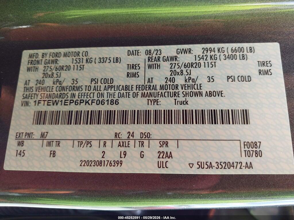 1FTEW1EP6PKF06186 2023 FORD F-150 photo no. 9
