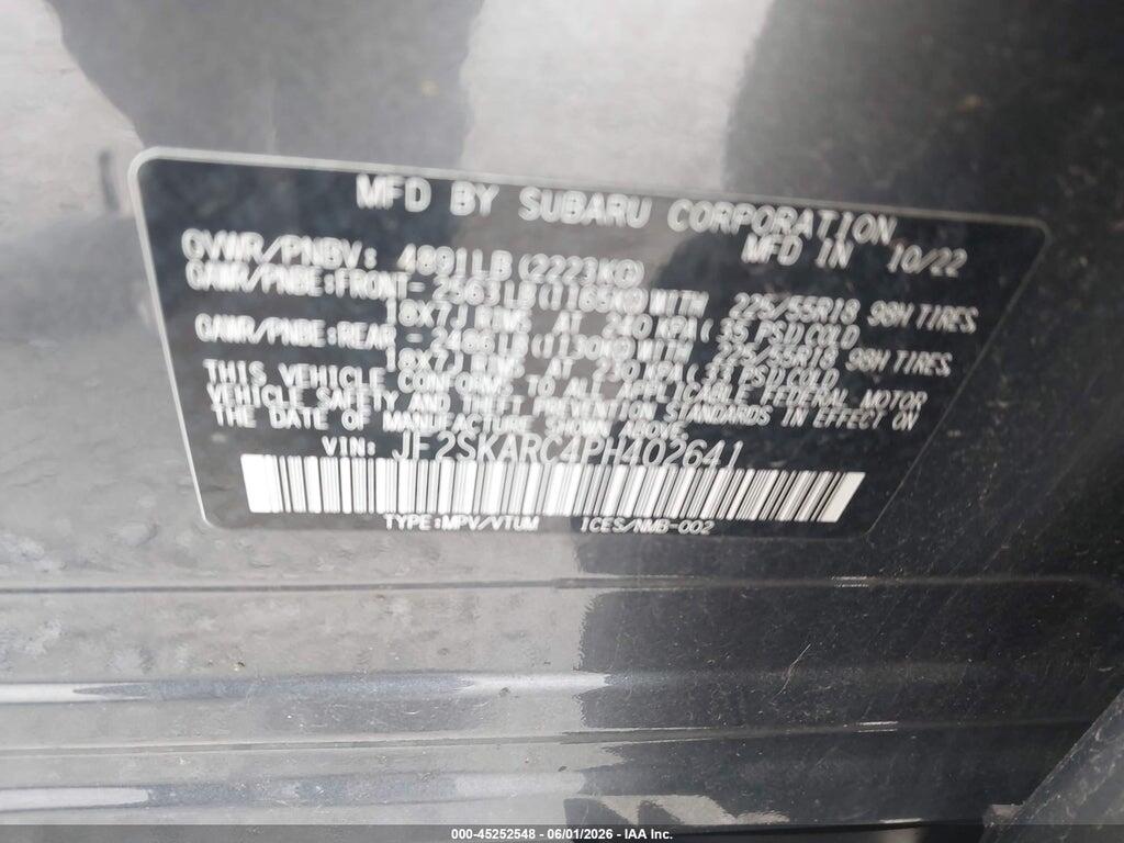 JF2SKARC4PH402641 2023 SUBARU FORESTER photo no. 9