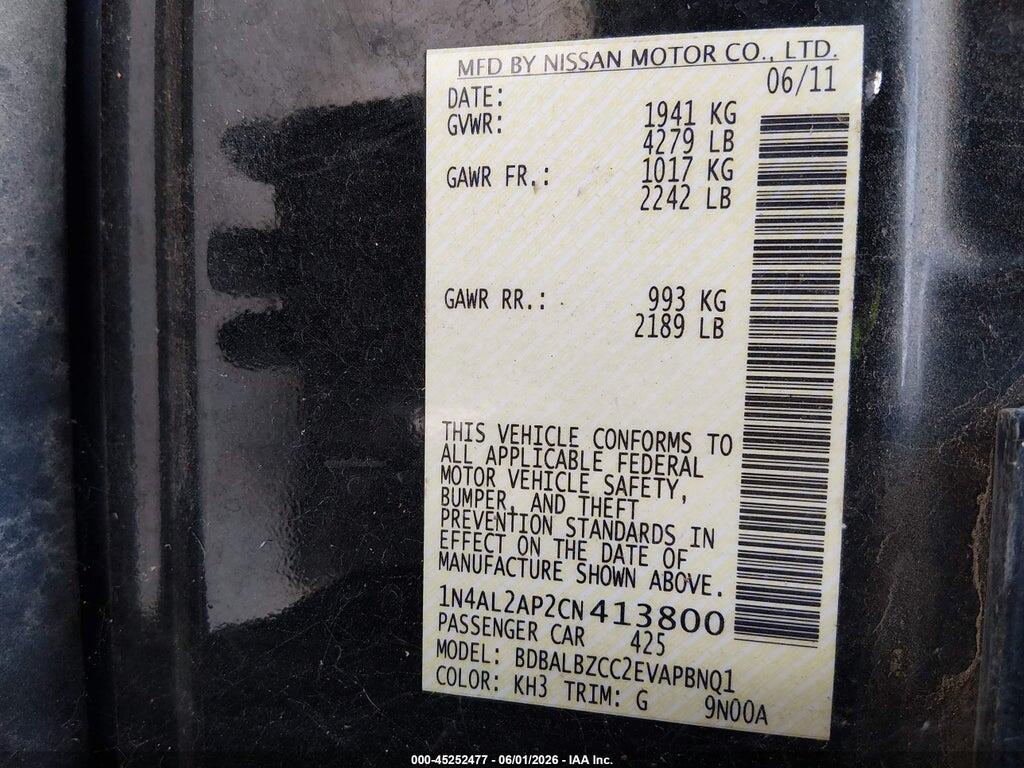 1N4AL2AP2CN413800 2012 NISSAN ALTIMA photo no. 9