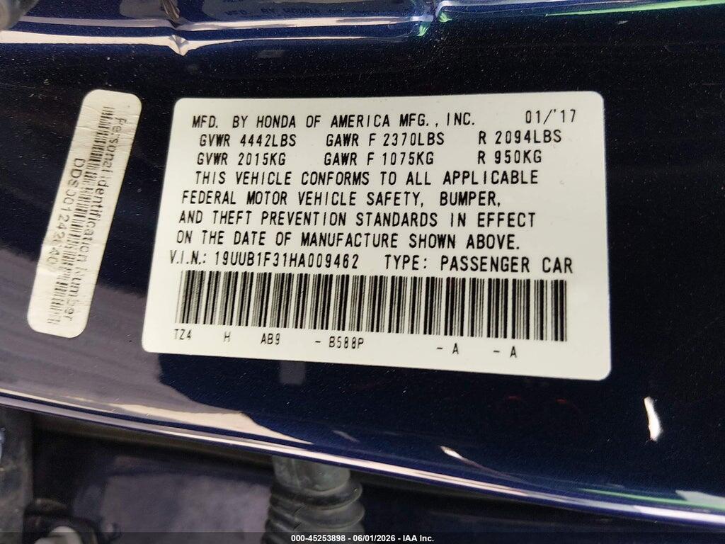19UUB1F31HA009462 2017 ACURA TLX photo no. 9