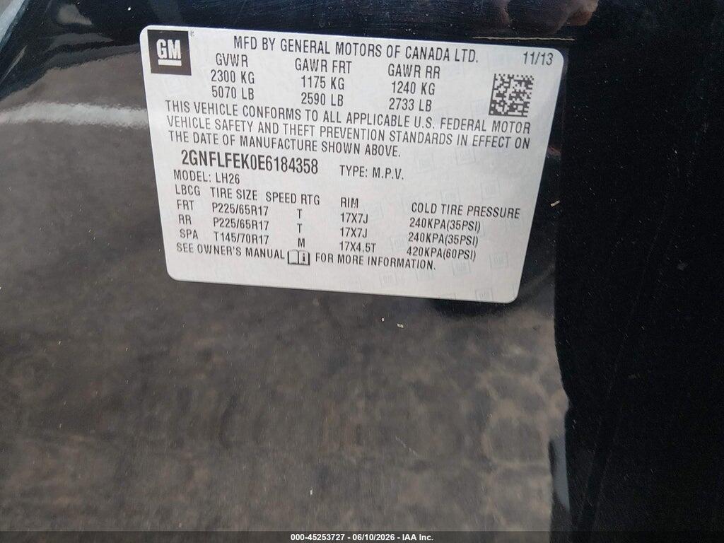 2GNFLFEK0E6184358 2014 CHEVROLET EQUINOX photo no. 9