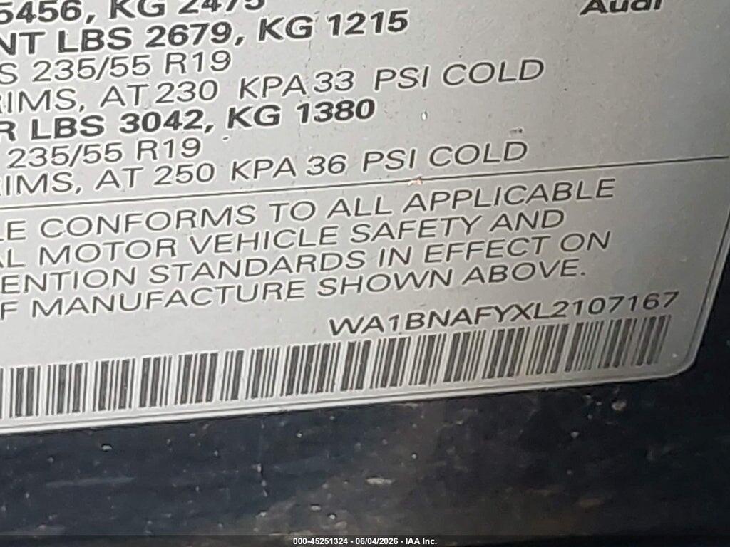 WA1BNAFYXL2107167 2020 AUDI Q5 photo no. 9