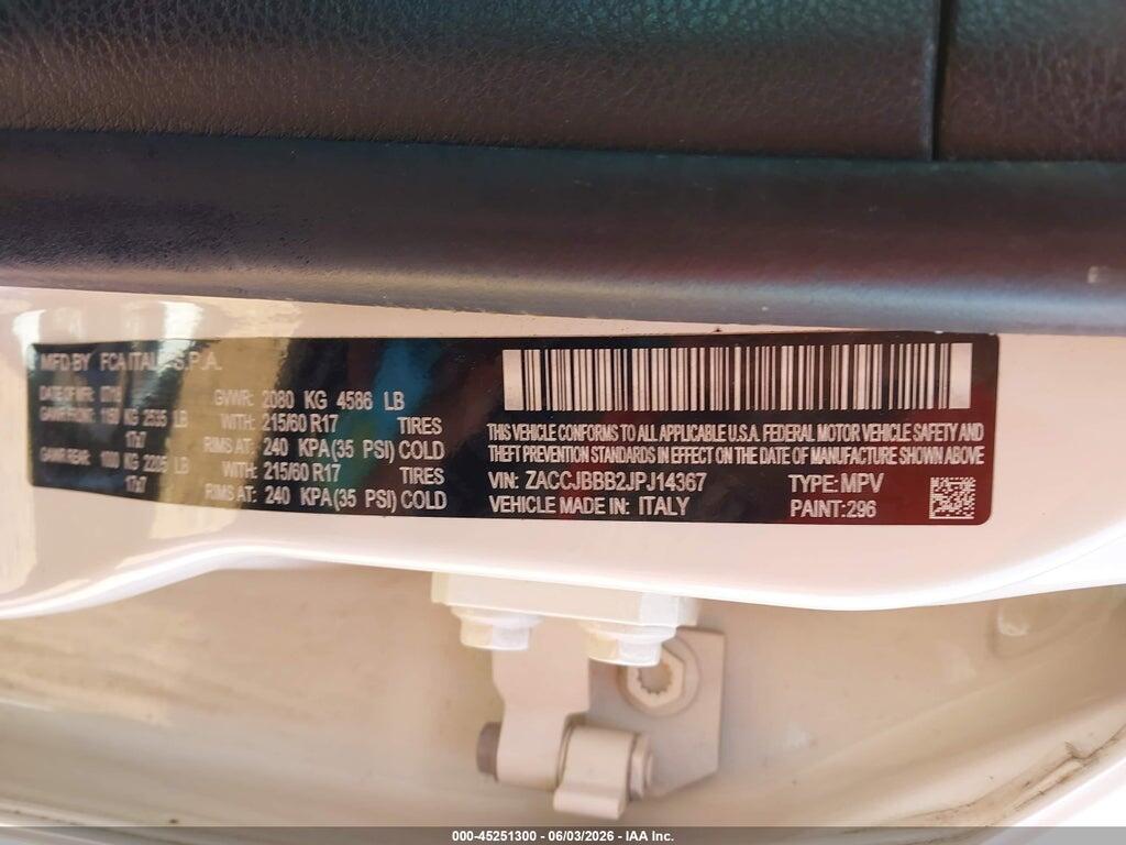 ZACCJBBB2JPJ14367 2018 JEEP RENEGADE photo no. 9