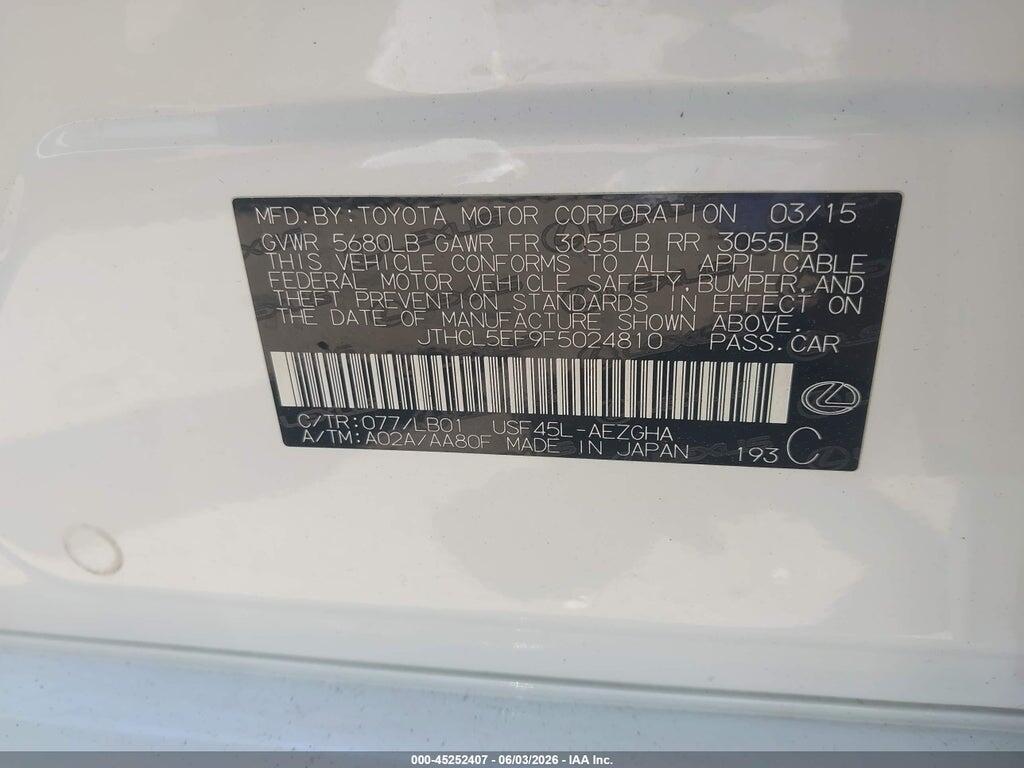 JTHCL5EF9F5024810 2015 LEXUS LS 460 photo no. 9