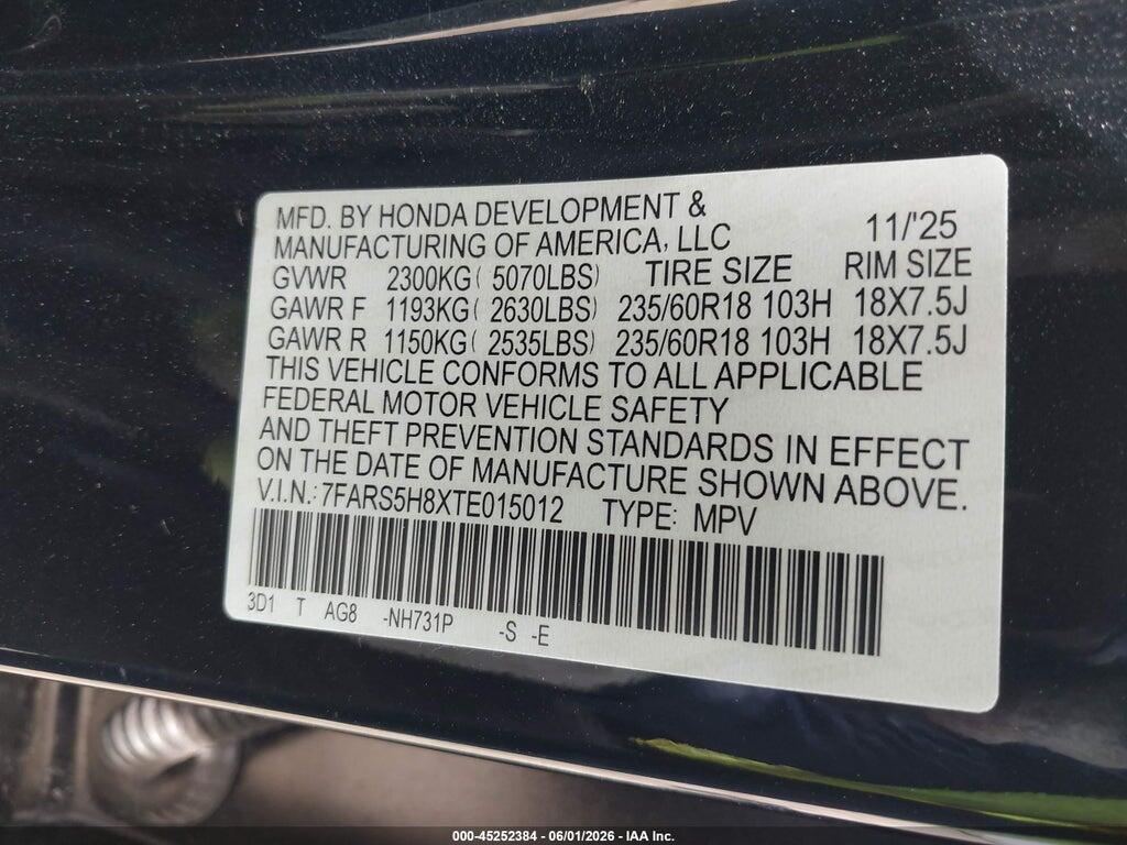 7FARS5H8XTE015012 2026 HONDA CR-V HYBRID photo no. 9