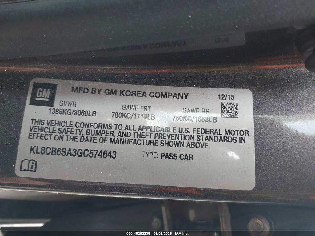 KL8CB6SA3GC574643 2016 CHEVROLET SPARK photo no. 9