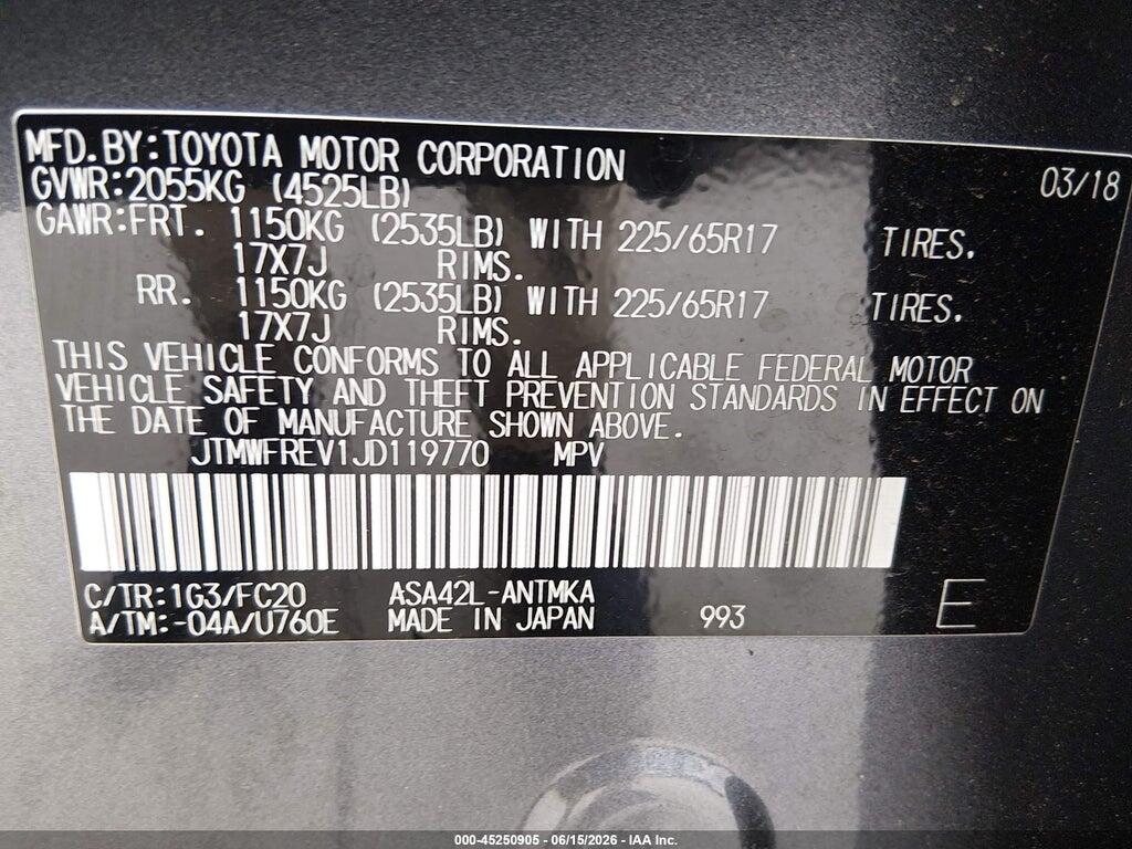 JTMWFREV1JD119770 2018 TOYOTA RAV4 photo no. 9