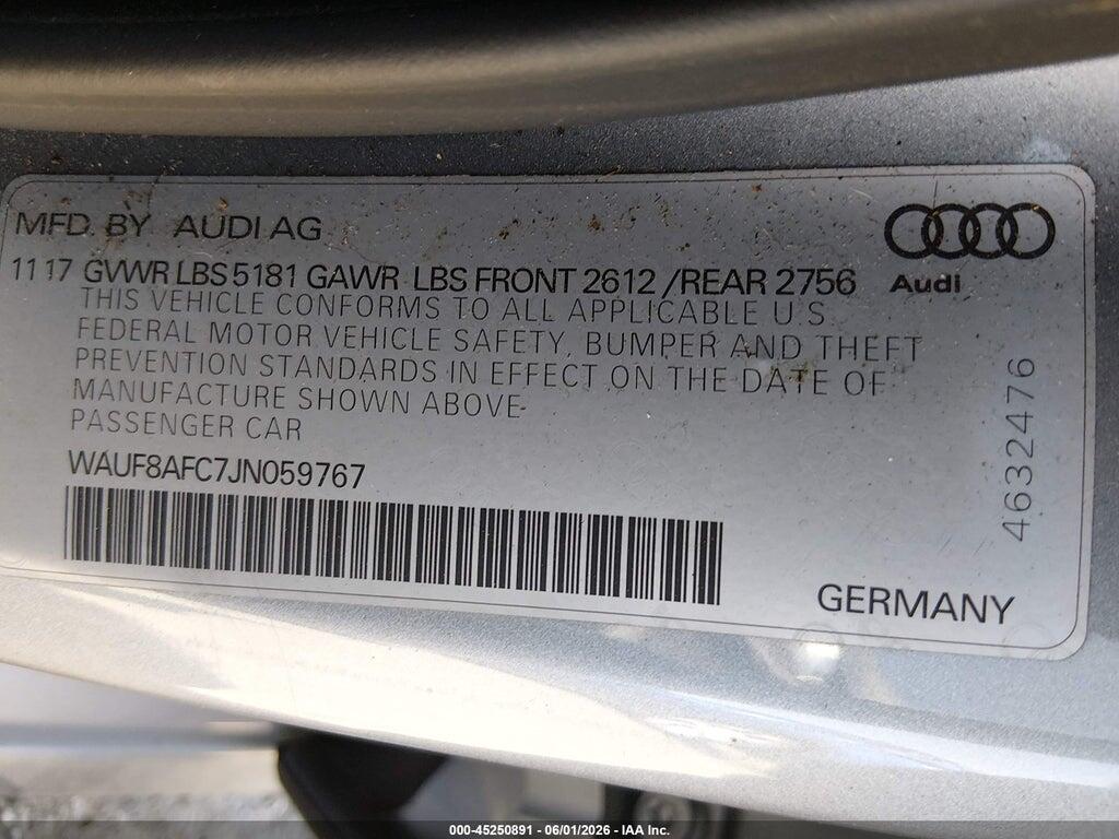 WAUF8AFC7JN059767 2018 AUDI A6 photo no. 9