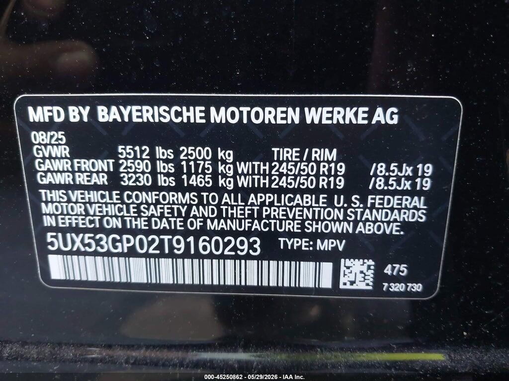 5UX53GP02T9160293 2026 BMW X3 photo no. 9
