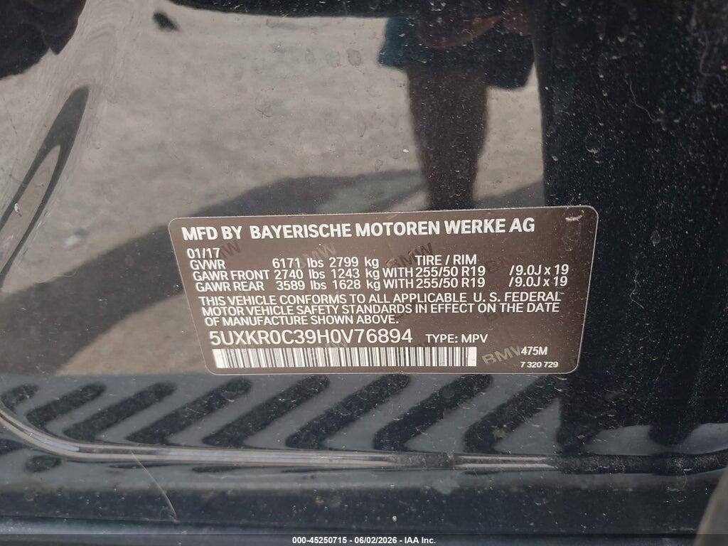 5UXKR0C39H0V76894 2017 BMW X5 photo no. 9