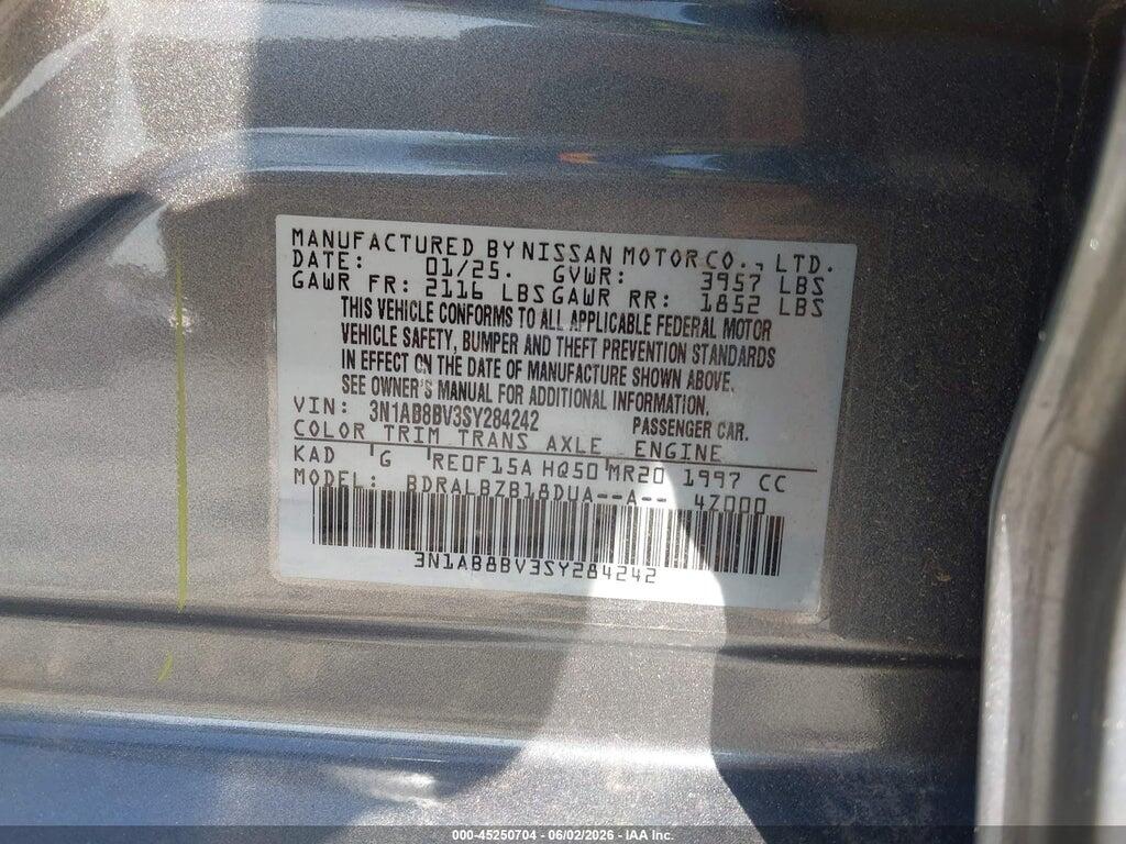 3N1AB8BV3SY284242 2025 NISSAN SENTRA photo no. 9