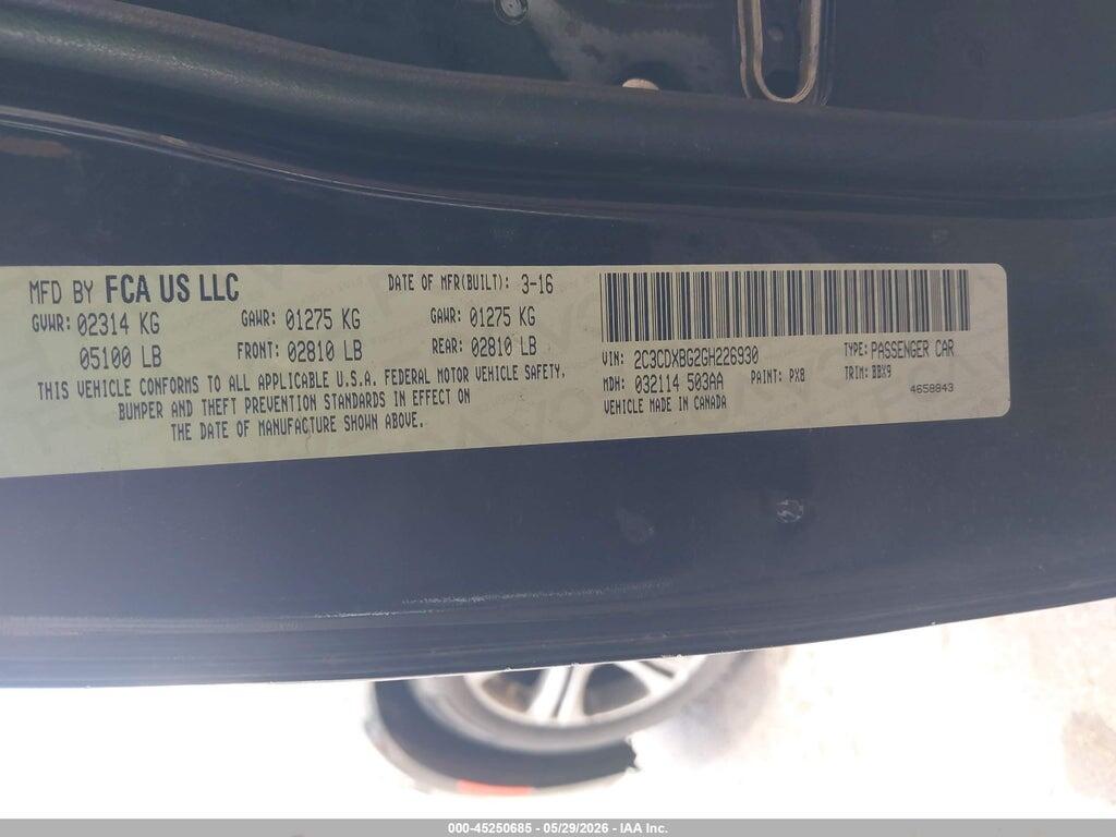 2C3CDXBG2GH226930 2016 DODGE CHARGER photo no. 9