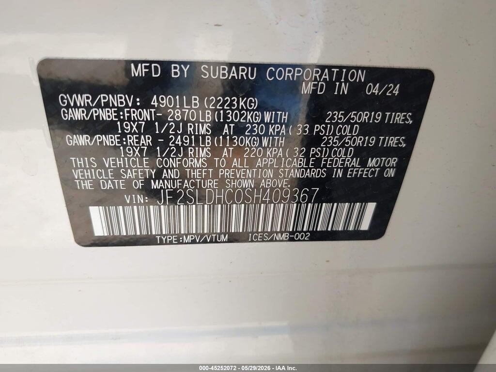 JF2SLDHC0SH409367 2025 SUBARU FORESTER photo no. 9