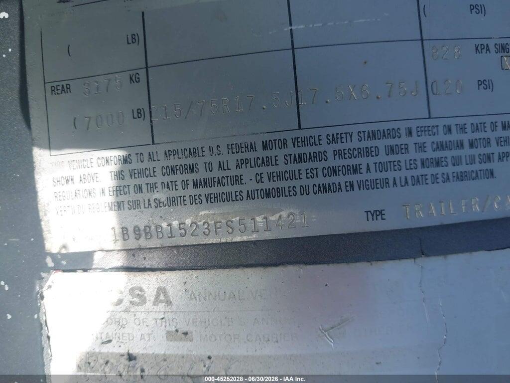1B9BB1523FS511421 2015 OTHER OTHER photo no. 9