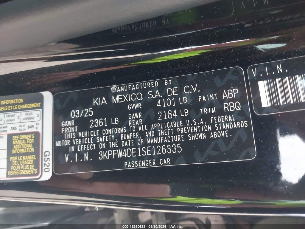 3KPFW4DE1SE126335 2025 KIA K4 photo no. 9