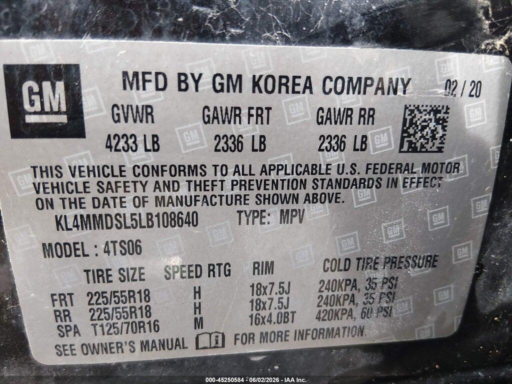 KL4MMDSL5LB108640 2020 BUICK ENCORE GX photo no. 9