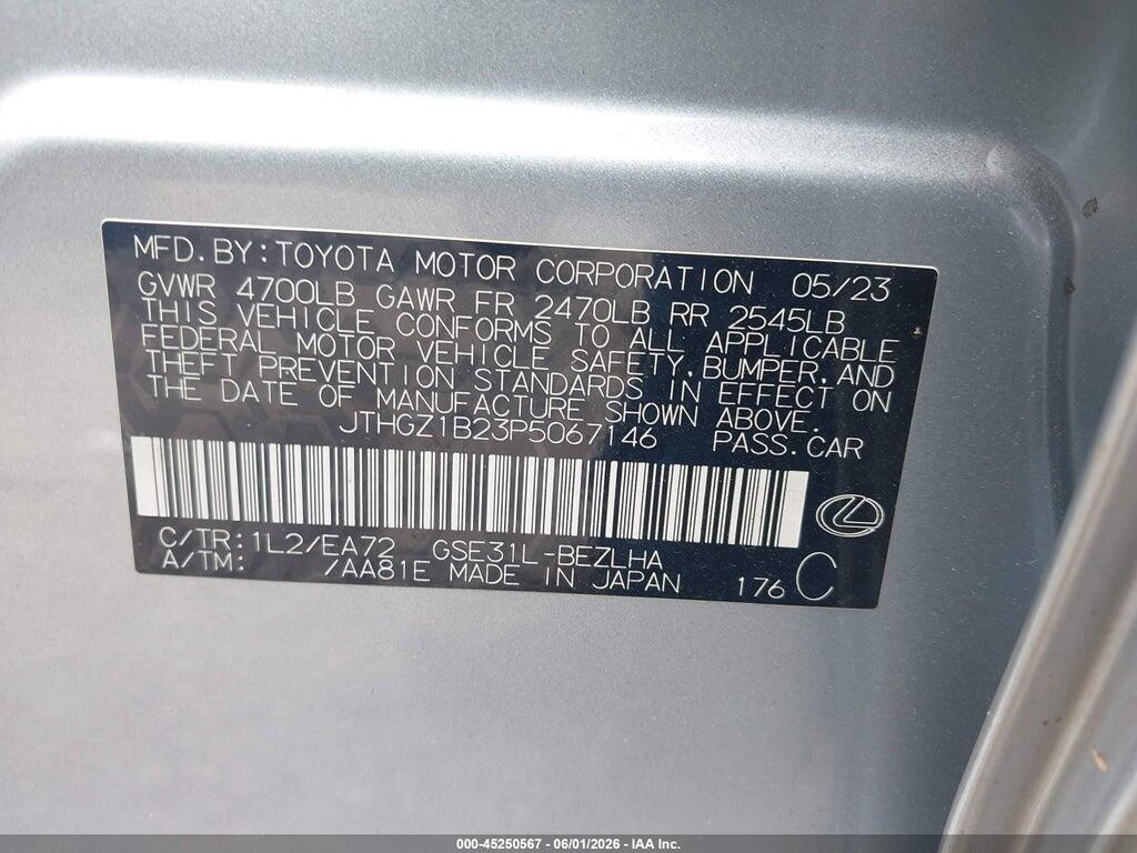 JTHGZ1B23P5067146 2023 LEXUS IS 350 photo no. 9