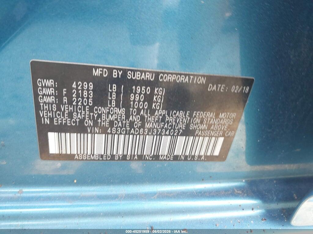 4S3GTAD63J3734027 2018 SUBARU IMPREZA photo no. 9