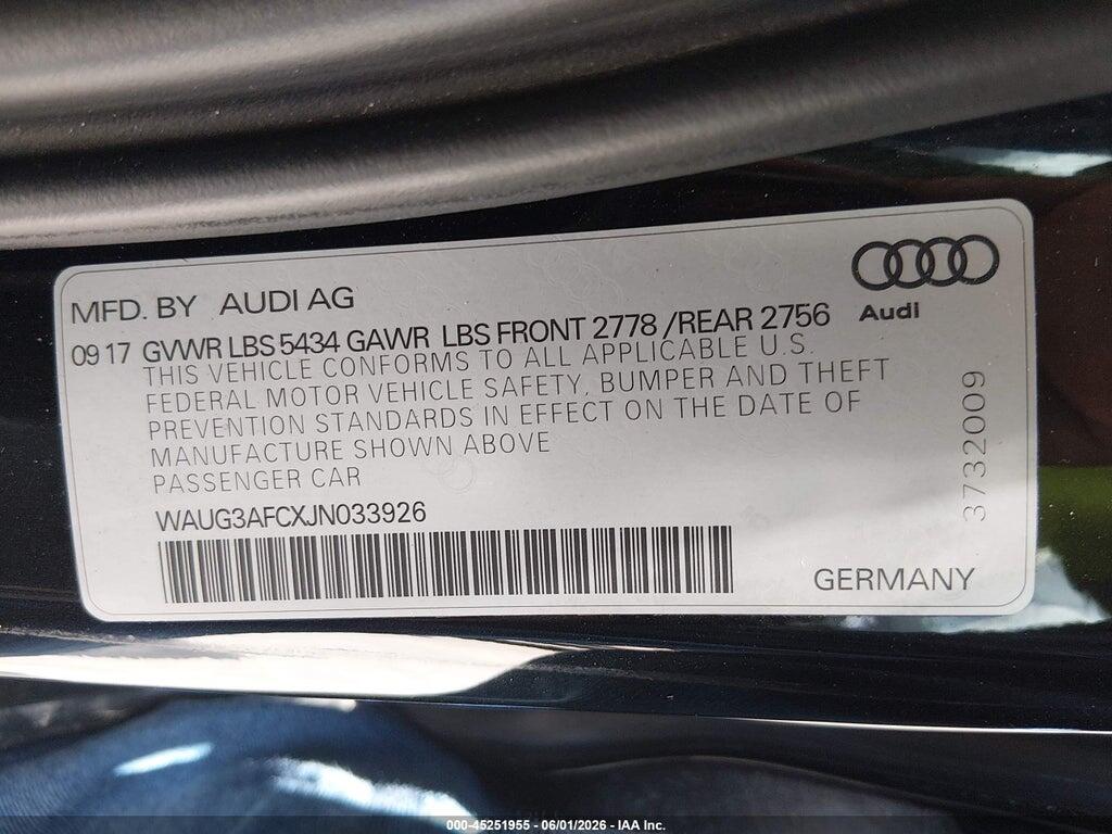 WAUG3AFCXJN033926 2018 AUDI A6 photo no. 9