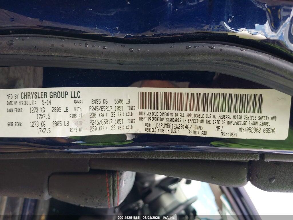 1C4PJMBB1EW291467 2014 JEEP CHEROKEE photo no. 9