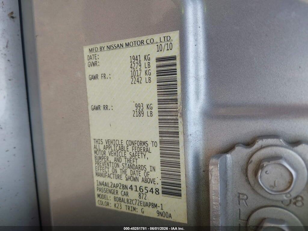 1N4AL2AP2BN416548 2011 NISSAN ALTIMA photo no. 9