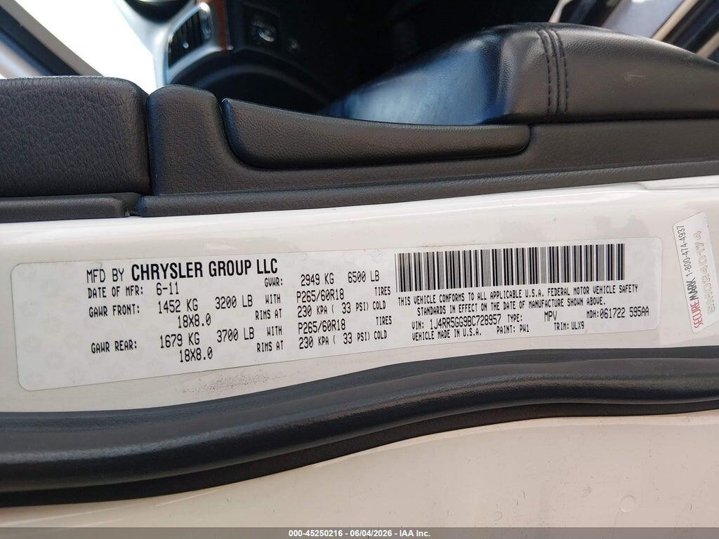 1J4RR5GG9BC728957 2011 JEEP GRAND CHEROKEE photo no. 9