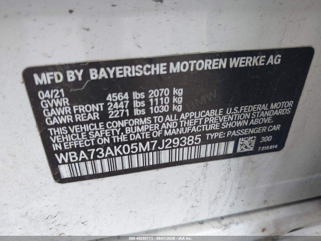 WBA73AK05M7J29385 2021 BMW 228I GRAN COUPE photo no. 9