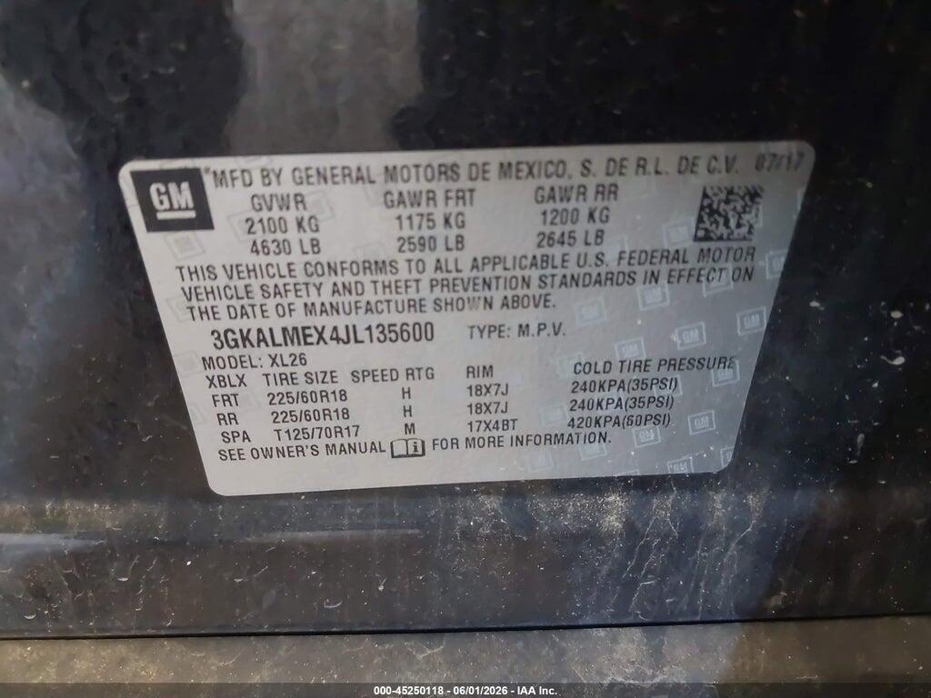 3GKALMEX4JL135600 2018 GMC TERRAIN photo no. 9