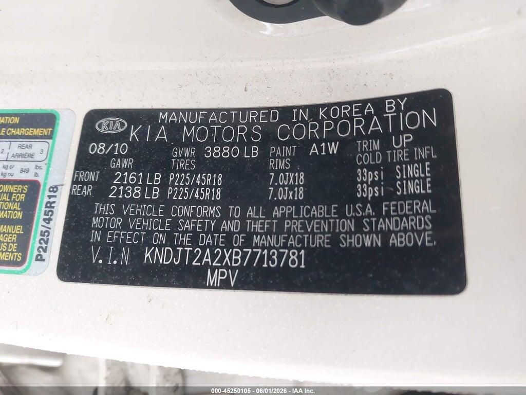 KNDJT2A2XB7713781 2011 KIA SOUL photo no. 9