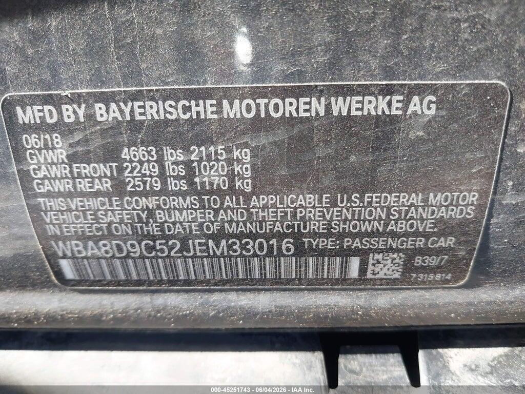 WBA8D9C52JEM33016 2018 BMW 330I photo no. 9